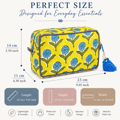 Large Capacity Travel Makeup Bag - Water-Resistant Floral Organizer