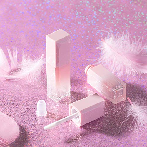 10Pcs 5ml Gradient Pink Empty Lip Gloss Tubes Plastic Mini Refillable Lip Balm Lipstick Bottle Lip Glaze Tube with Wand Travel Pipe Vials DIY Beauty Makeup Cosmetic Container Jar Pot Lip Oil