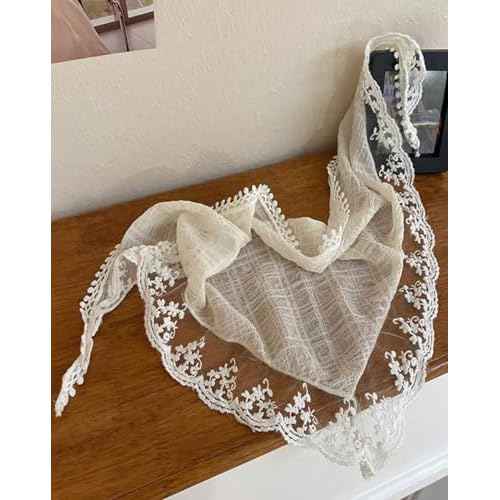 Huachi White Bandanas Head Scarf Headband for Women¡¯s Hair - Lace Hair Scarf Bandana Headband - Cute Stylish Head Kerchief Summer Accessories
