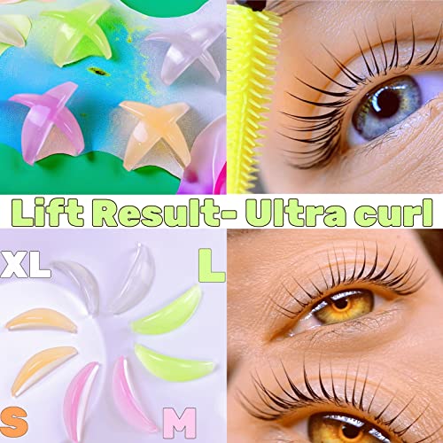 Liber beauty Lash Lift Rodss,DIY Eyelash Lift Pads,Silicone Eyealsh Perm Rods,Lash Lifting at Home 8 Pcs Eyelash Curler Pads 4 Sizes Reusable Soft Silicone Shields (New L curl Lift Pads)