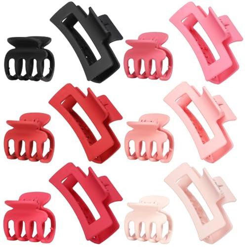12-Piece Matte Claw Clips Set for Women, Strong Hold Hair Accessories