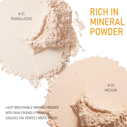 Mineral Sunscreen Setting Powder, SPF 35 Translucent Brush Powder, Long Lasting Lightweight Breathable Loose Powder for Face,Scalp & Hair, Oil Control Natural Matte Finish
