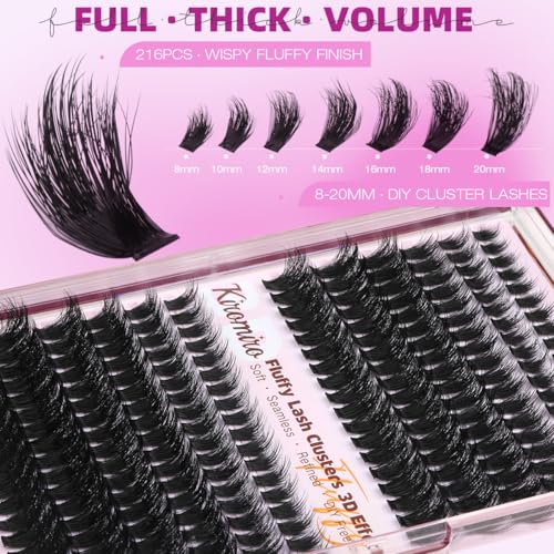 Kiromiro Fluffy Lash Clusters 8-20mm DIY Eyelash Extensions 216pcs