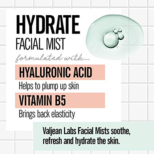 Valjean Labs Face Mist - Hydrate | Hyaluronic Acid + Vitamin B5 | Helps to Hydrate and Plump Skin and Restore Elasticity | Paraben Free, Cruelty Free, Made in USA (4 oz)