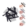 24-Piece Steel Wig Clips & Combs Set for Hairpieces