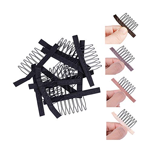 24-Piece Steel Wig Clips & Combs Set for Hairpieces
