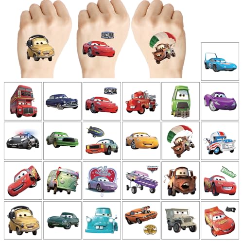 50Pcs Cars Temporary Tattoos for Kids Party Favors