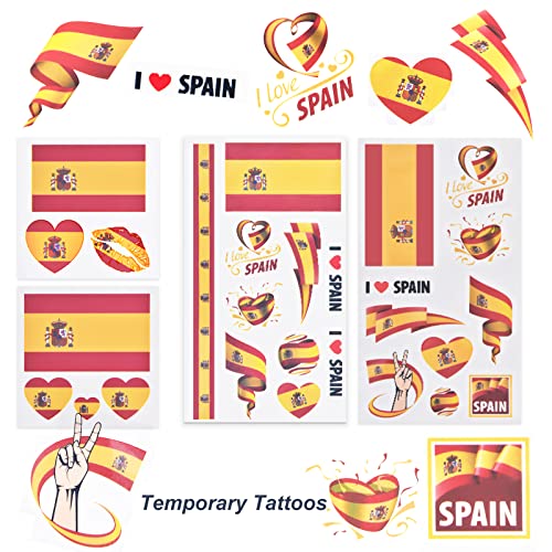 Spain Flag Temporary Tattoos 24-Pack | Football Party