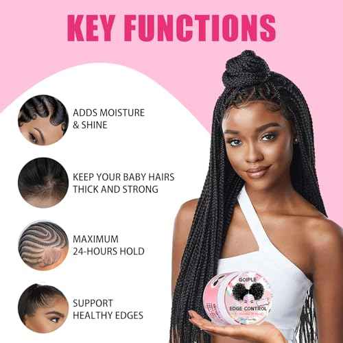 Edge Control Wax for Women Strong Hold - Edge Smoother Edge Wax Styling Gel Edge Control Wax for Black Hair - Rose & Castor Hair Oil for Hair Growth Strengthening Hair Oil Briad Bonnet Brush Set
