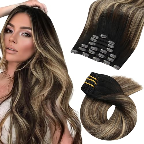 Moresoo Clip-in Hair Extensions Human Hair 18" 120g