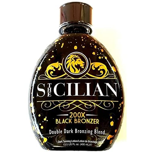 The Sicilian 200X Black Bronzer Dark Tanning Lotion Indoor Tanning Beds & Outdoor Bronzing Sun Tan Lotion