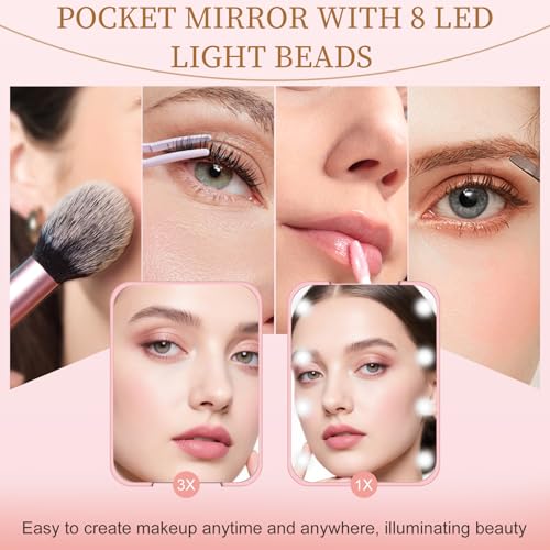 Kakuje LED Compact Mirror 1X/3X Magnification Travel