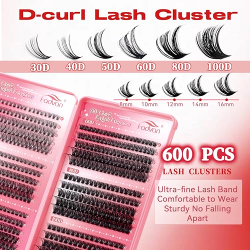 FADVAN Lash Clusters Kit 30D-100D Wispy Volume Extensions 10-16mm