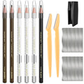Waterproof Eyebrow Pencil Set - 19 Pieces with Trimmers & Blades