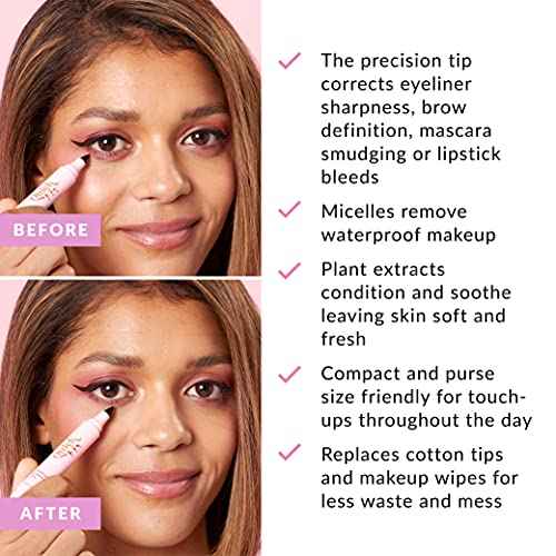 THE QUICK FLICK Reusable Waterproof Makeup Remover Pen - Quick Fix Makeup Eraser Pen for Smudged Eyeliner, Mascara, Brows - Instant Lipstick Remover - Travel Friendly, On-the-Go Touch-Ups, Easy to Use