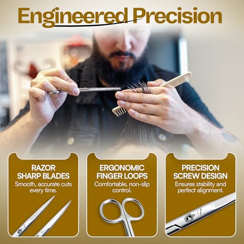 Stainless Steel Grooming Scissors Set - Straight & Curved