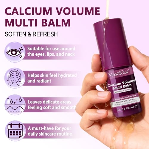 Calcium Volume Multi Balm, Korean Collagen Moisturizing Stick for Face, Calcium Volume Balm Anti-Aging Face Cream for Wrinkles, Firming & Hydrating for Eyes, Neck, Face