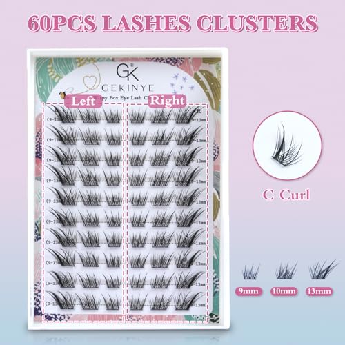 Fox Eye Lash Clusters - 60Pc Wispy Individual Eyelash Extensions