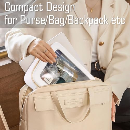 Small Clear Makeup Bag Toiletry Bag Cosmetic Bag and Makeup Brush Holder,Waterproof Makeup Pouch Travel Bag Organizer Case with Zipper for Women Toiletries and Car Organizer