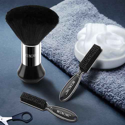 NICEMOVIC 4Pcs Barber Neck Duster, Professional Barber Accessories, Cleaning Supplies, Nylon Brush for Hair Cutting & Styling