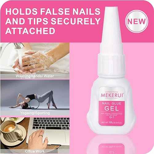 Mekerui(2 sets) New Upgrade Super Strong Nail Glue Gel and Quickly Glue Remover Set Press ons,G1 Long-lasting 30+ Days Without UV Light,R1 Dropper-type Easily Remove, Salon Professional