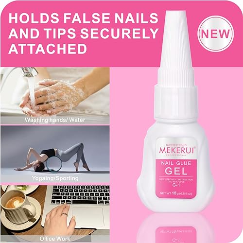 MEKERUI Nail Glue for Press-On Nails - Strong, Waterproof, Fast-Drying Gel (1)