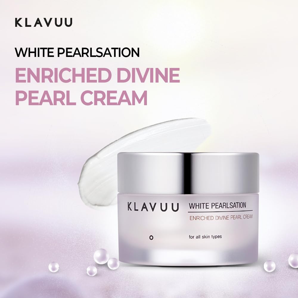 KLAVUU PEARLSATION Enriched Divine Pearl Cream - Rich with Hydrating Pearl Extracts & Niacinamide, Enhances Skin Elasticity, Soothes & Nourishes for a Radiant Glow – 1.69 floz