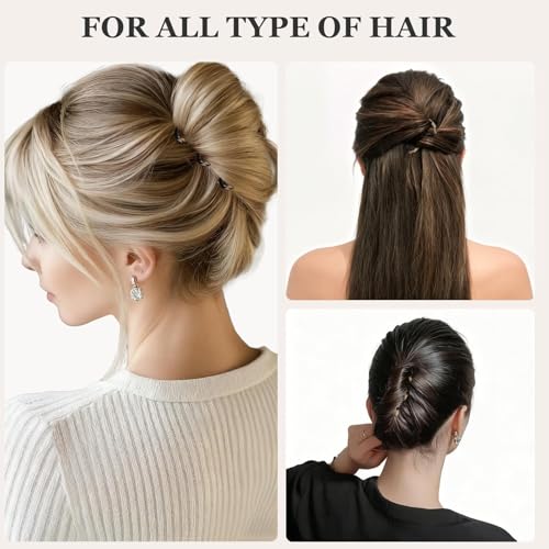 Sunolga Small French Hair Pins – 10 Pack, Curved, Anti-Slip, All Hair Types