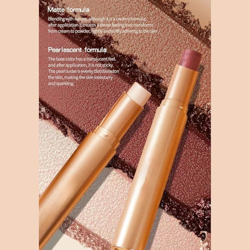 3-in-1 Waterproof Eyeshadow Stick - Tri-Color Gradient Cream Shadow Pencil for Women, Long-Lasting & Easy to Blend - Variation 02