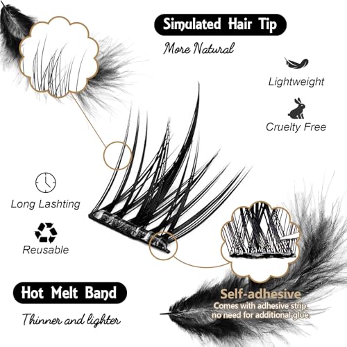 Self-Adhesive Cluster Lashes - Glueless Individual Eyelash Extensions