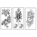 Temporary Tattoo 3 Sheets Large Tattoo for Men Women Adults Waterproof Friction Resistant Low Reflective Lasts 5-7 day Theam Danger & flowers