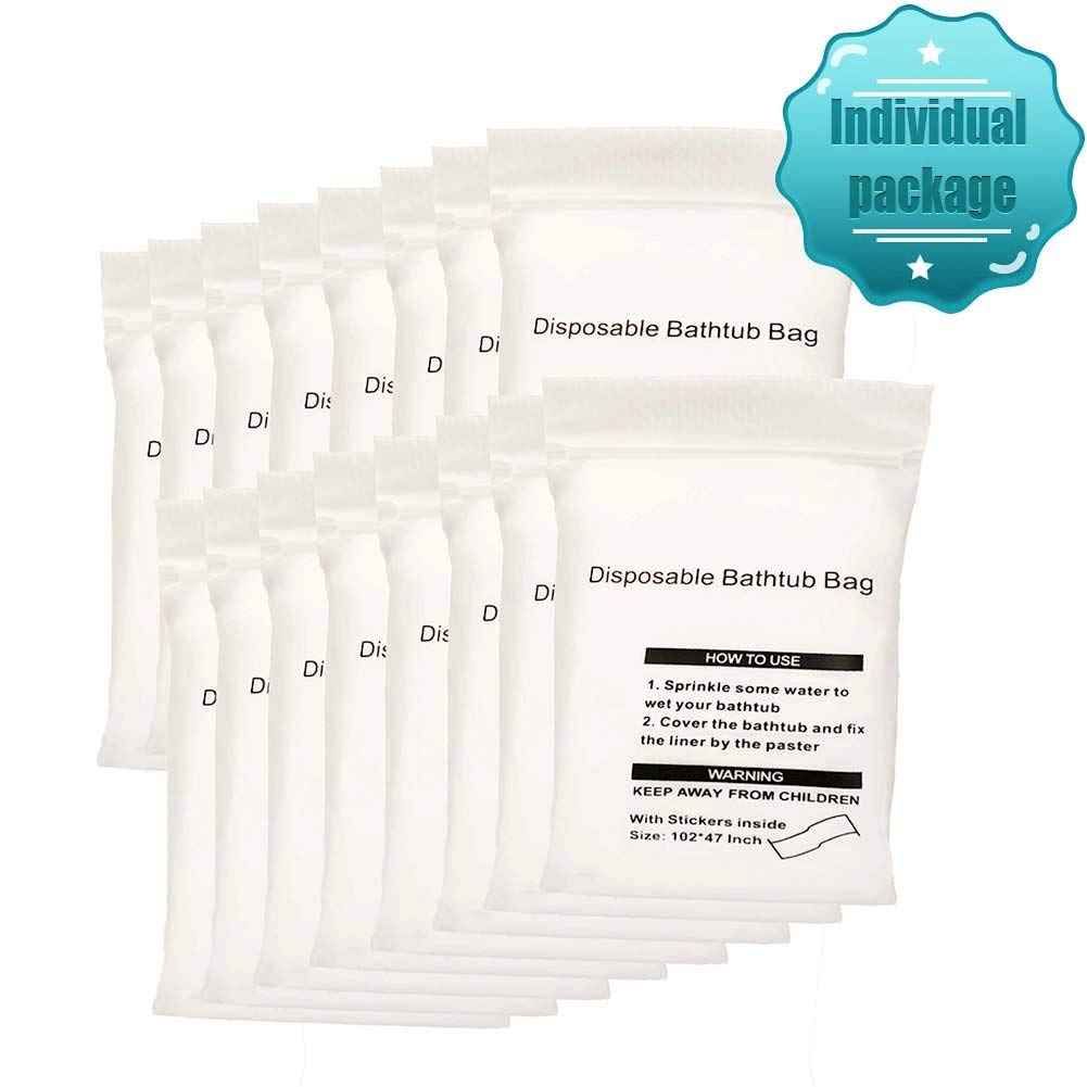 Disposable Bathtub Cover 24 Pcs, Large Plastic Bathtub Liner Bag for Travel and Household, Bath Film Bag for Bath Tub (102x47 inch)