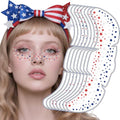 4th of July Temporary Face Tattoos - 8 Pack Red White Blue Stars