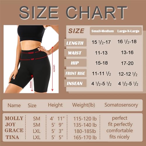 FULLSOFT 3 Pack High Waisted Biker Shorts for Women – 5" Black Workout Yoga Athletic Spandex Soft Shorts for Gym Running (Black, Dark Grey, Navy Blue,Small-Medium)