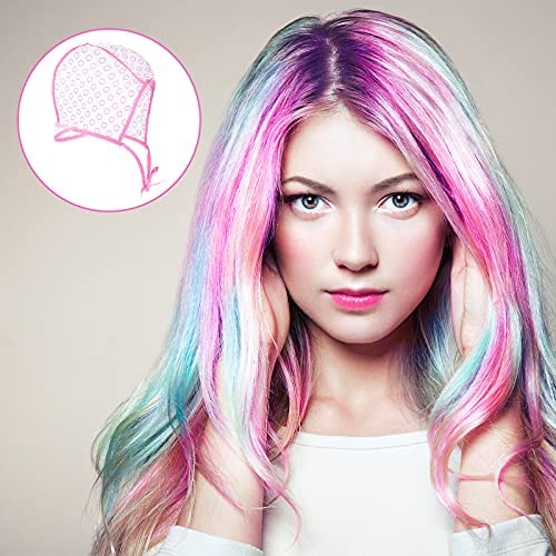 Hair Highlighting Cap Set with Hook Needles for Hair Dyeing - 10 Pieces