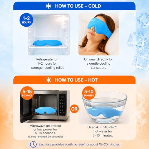 BOZV 2-in-1 Hot & Cold Eye Mask – Gel-Infused Sleep Mask