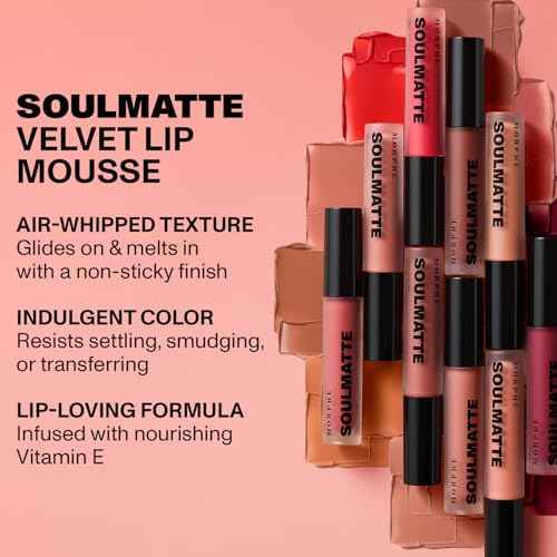Morphe Soulmatte Velvet Lip Mousse - Air-Whipped Matte Lipstick for Women with Vitamin E to Hydrate, Soften & Smooth - Provides Long Lasting & Velvety Formula - Whipped (0.13 Fl Oz)