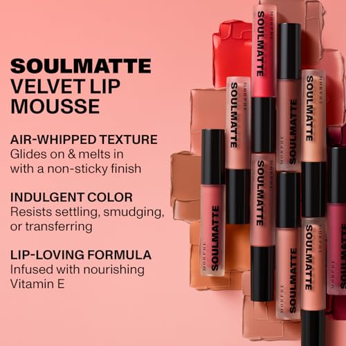 Morphe Soulmatte Lip Duo - Matte Lipstick & Lip Liner with Vitamin E, Long-Wear, Nude Shade