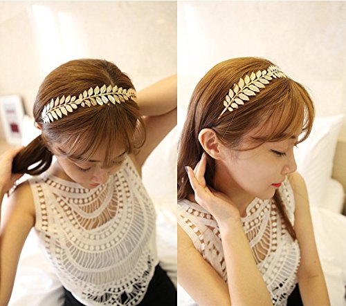 Gold Leaf Branch Bridal Hair Crown Headband