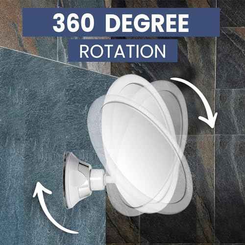 MIRRORVANA 3X Magnifying Round Shower Mirror for Fogless Shaving with Strong and Sticky Suction Cup, Shatterproof Surface and 360¡Æ Swivel - 6.7" Diameter