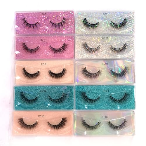 10 Pairs False Eyelashes Natural Look | 5D Faux Mink Lashes