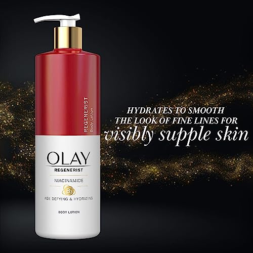 Olay Body Lotion for Women, Age Defying & Hydrating Dry Skin with Niacinamide 17 fl oz (Pack of 4)
