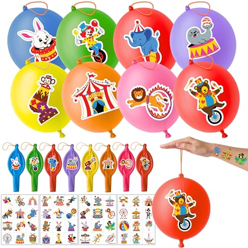 72-Piece Carnival Party Favors Set with Punch Balloons & Tattoos