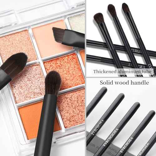 Eye Makeup Brush Set, 6 Pcs Professional Blending Eyeshadow Makeup Brushes for Concealer Eyebrows Eyeliner, Soft Hairs & Wood Handle¡¦¡¦ (black 6pcs)