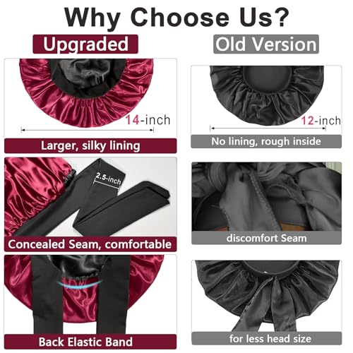Double Layered Silk Satin Bonnet for Curly Hair