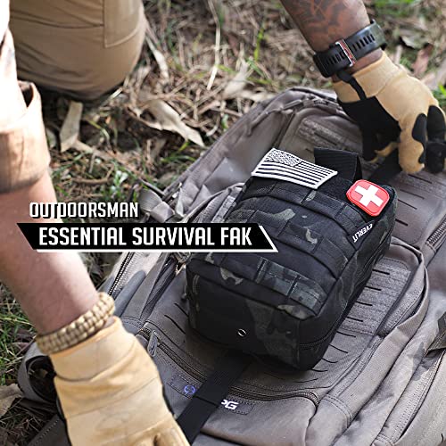 EVERLIT 250 Pieces Survival First Aid Kit IFAK EMT Molle Pouch Survival Kit Outdoor Gear Emergency Kits Trauma Bag for Camping Boat Hunting Hiking Home Car Earthquake and Adventures Red