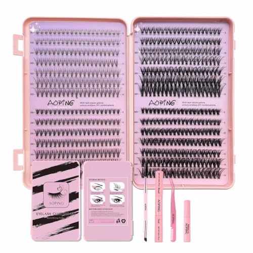 Lash Clusters Kit 560Pcs D Curl False Eyelashes with Tools Set