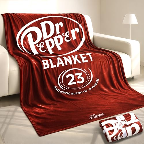 Dr Pepper XL Fleece Blanket 80”x60” - Soft Throw for Fans