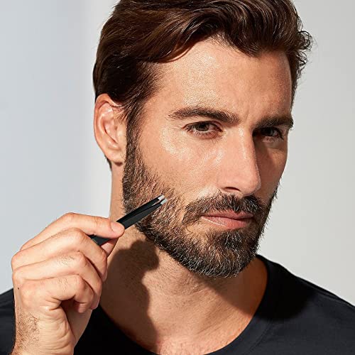 Gentlehomme - Tweezers - Men¡¯s Beard, Eyebrow & Facial Hair Tweezers - Shape Eyebrows & Clean Up Your Beard - Designed to Grasp Thick, Coarse Hair - Precise Straight Flat Tip - Stainless Steel -1 Pack