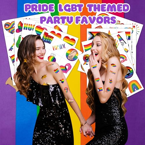 120 PCS Pride Rainbow Temporary Tattoos Waterproof